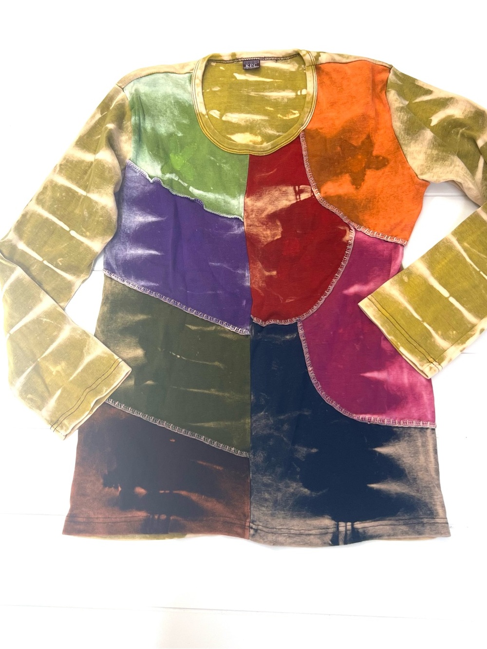 Boho Tie Dye Festival Hippie Top Long Sleeve KPC